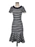 St. John Stripes Gray Casual Dress Size 0 - photo 1