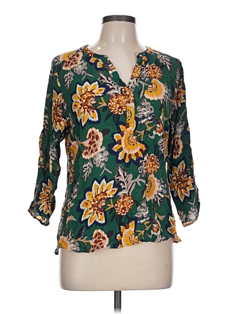 Pre-owned Daniel Rainn 3/4 Sleeve Blouse In Green