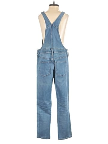 Madewell Skinny Crop Overalls in Hewitt Wash - back