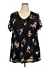 Torrid Floral Black Short Sleeve Blouse Size 3X Plus (3) - photo 1
