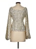 Mi ami 100% Polyester Silver Long Sleeve Blouse Size S - photo 2