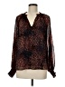 Roan + Ryan 100% Polyester Animal Print Brown Long Sleeve Blouse Size M - photo 1