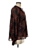 Roan + Ryan 100% Polyester Animal Print Brown Long Sleeve Blouse Size M - photo 4
