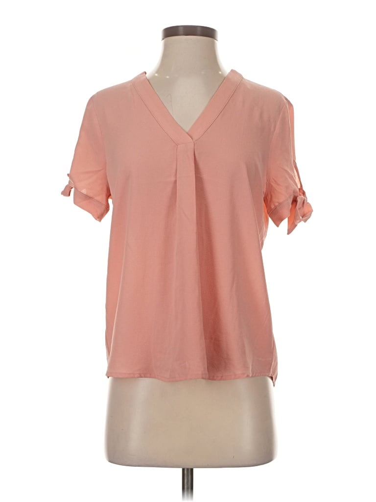 Pre-owned Lily White Short Sleeve Blouse In Pink