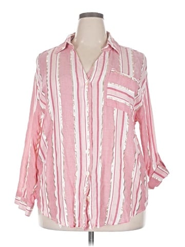 Club Z Collection 3/4 Sleeve Button-Down Shirt (view 1)