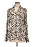 Maurices 100% Polyester Animal Print Ivory Long Sleeve Blouse Size L - photo 1