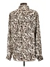 Maurices 100% Polyester Animal Print Ivory Long Sleeve Blouse Size L - photo 2