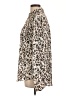 Maurices 100% Polyester Animal Print Ivory Long Sleeve Blouse Size L - photo 5