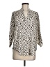 Lush 100% Polyester Animal Print Ivory 3/4 Sleeve Blouse Size M - photo 1