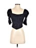 Free People Black Short Sleeve Blouse Size XS - photo 1