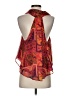 Free People 100% Polyester Orange Ivory Sleeveless Blouse Size S - photo 2