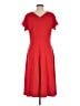 Talbots Solid Red Casual Dress Size M - photo 2