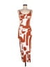 Unbranded 100% Polyester Graphic Orange Casual Dress Size M - photo 1