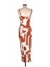Unbranded 100% Polyester Graphic Orange Casual Dress Size M - photo 2