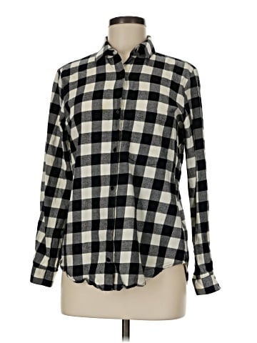 Zara Basic Long Sleeve Button-Down Shirt (view 1)