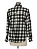 Zara Basic 100% Cotton Checkered-gingham Black Long Sleeve Button-Down Shirt Size M - photo 2