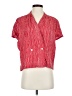 Josephine 100% Rayon Stripes Red Short Sleeve Blouse Size 8 - photo 1