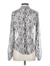 Express 100% Polyester Animal Print Silver Long Sleeve Blouse Size S - photo 2