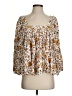 Dear John 100% Rayon Brown 3/4 Sleeve Blouse Size S - photo 1