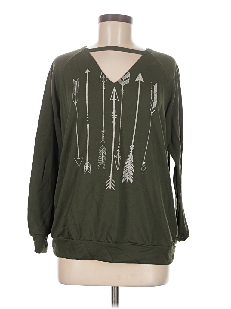 Pre-owned Torrid Long Sleeve Blouse In Green