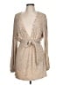 Miss Circle Metallic Tan Cocktail Dress Size L - photo 1