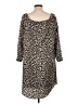 Versona 100% Polyester Animal Print Brown Casual Dress Size L - photo 2