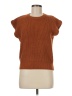 She + Sky 100% Acrylic Brown Short Sleeve Top Size M - photo 1