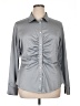 Gap 100% Polyester Metallic Gray Long Sleeve Blouse Size XL - photo 1