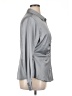 Gap 100% Polyester Metallic Gray Long Sleeve Blouse Size XL - photo 4