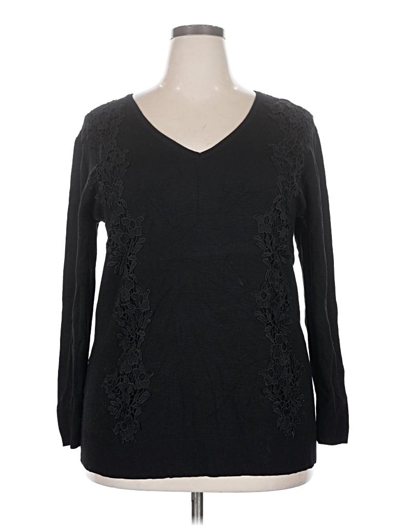 Pre-owned Lane Bryant Long Sleeve T-shirt In Black
