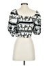 Express 100% Cotton Silver 3/4 Sleeve Blouse Size M - photo 2