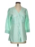 Orvis 100% Linen Green 3/4 Sleeve Button-Down Shirt Size S - photo 1