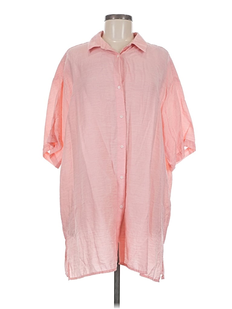 Pre-owned Lou & Grey 3/4 Sleeve Button Down Shirt In Pink