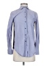 J.Crew 100% Cotton Chevron-herringbone Blue Long Sleeve Button-Down Shirt Size 00 - photo 1