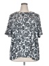 Lane Bryant Damask White Silver Short Sleeve Blouse Size 22 - 24 Plus - photo 1