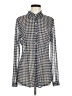 CAbi Houndstooth Blue Long Sleeve Blouse Size M - photo 1