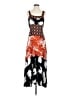 MSK 100% Rayon Print Orange Black Casual Dress Size S - photo 1