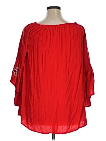 Feathers 3/4 Sleeve Blouse (view 2)