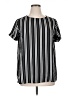 Darling 100% Polyester Stripes Black Short Sleeve Blouse Size XL - photo 1