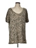 Assorted Brands Animal Print Tan Short Sleeve T-Shirt Size L - photo 1