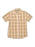 Basic Editions Plaid Yellow Short Sleeve Button-Down Shirt Size 10 - 12 - photo 1