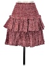 Reset 100% Polyester Hearts Red Burgundy Casual Skirt Size S - photo 1