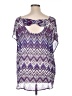 Torrid Purple Short Sleeve Blouse Size 2X Plus (2) - photo 2