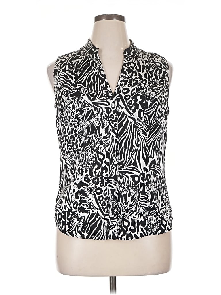 Pre-owned Caché Sleeveless Blouse In Black