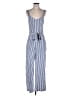 Paige 100% Tencel Stripes Blue Jumpsuit Size S - photo 1