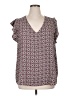 Maison Jules 100% Polyester Burgundy Short Sleeve Blouse Size 2X - photo 1