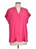 Cynthia Steffe 100% Polyester Pink Short Sleeve Blouse Size L - photo 1