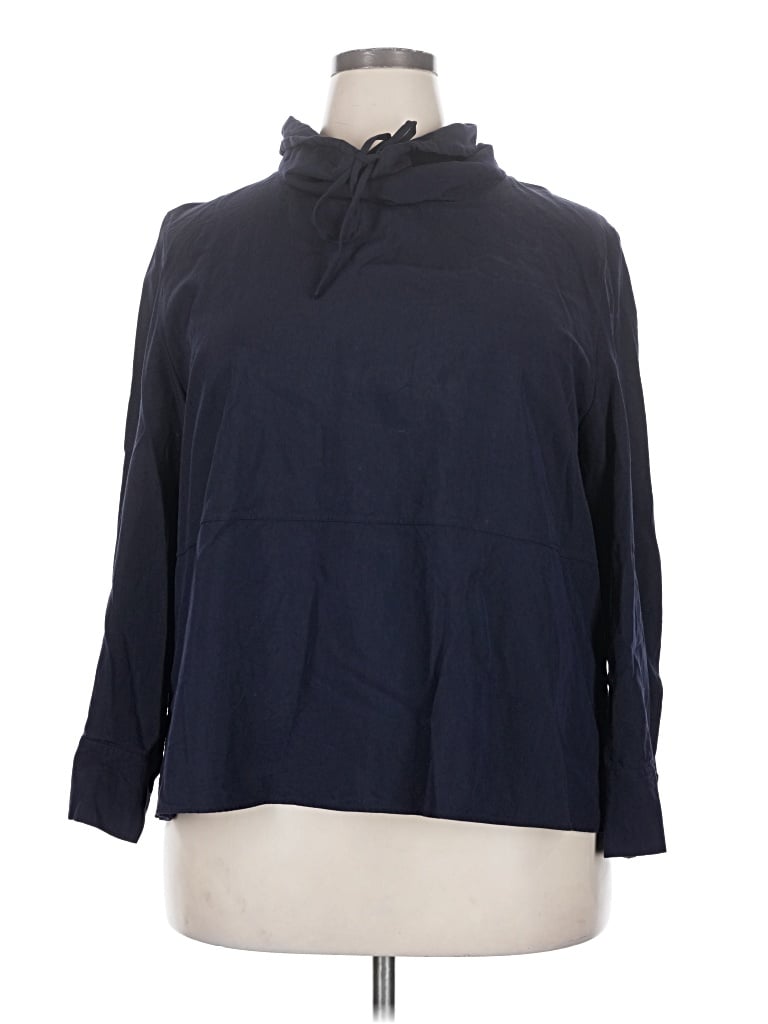 Pre-owned Cos 3/4 Sleeve Top Blue Cowl Neck Tops