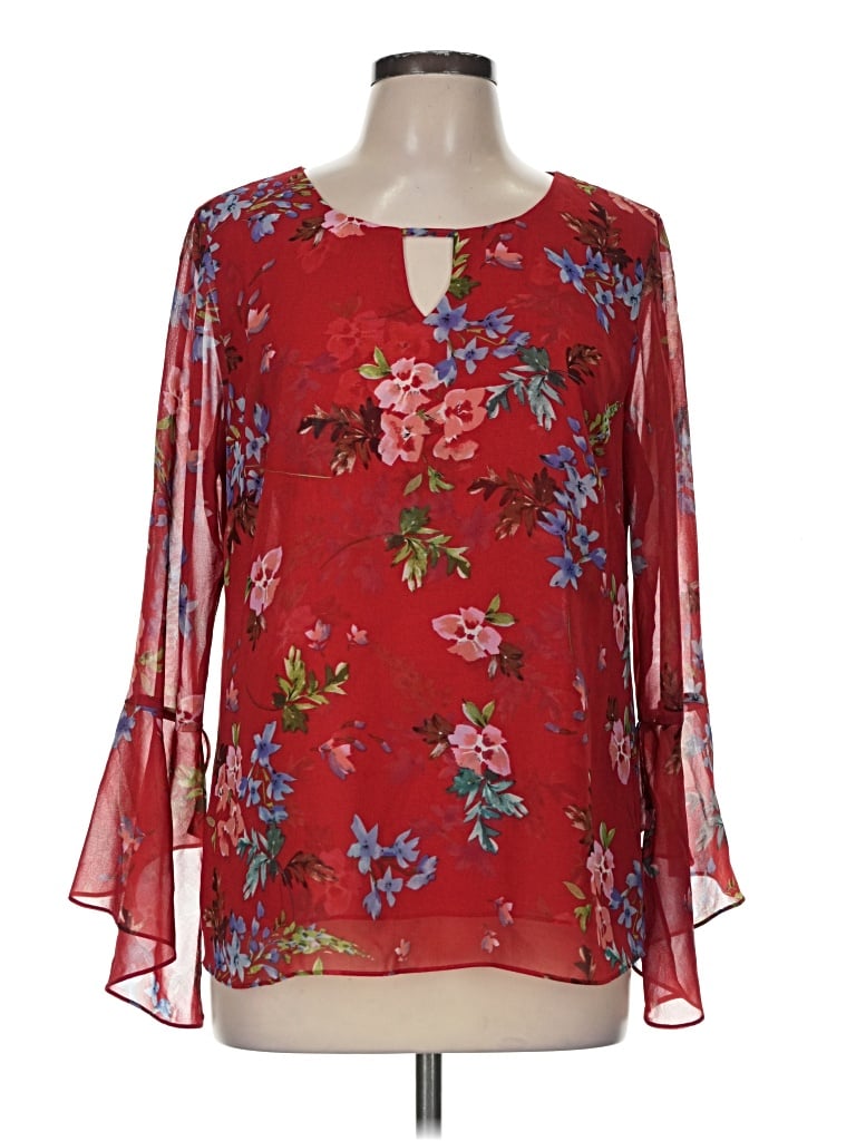 Pre-owned Cabi 3/4 Sleeve Blouse In Red