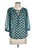 Ezra 100% Polyester Teal 3/4 Sleeve Blouse Size L - photo 1